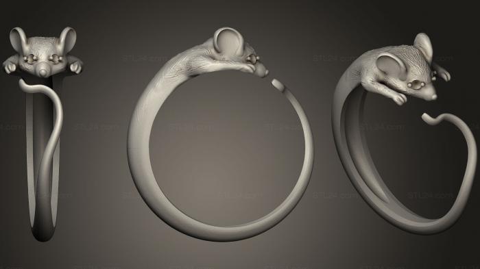 Ювелирные перстни и кольца (Кольцо для мыши, JVLRP_0454) 3D модель для ЧПУ станка